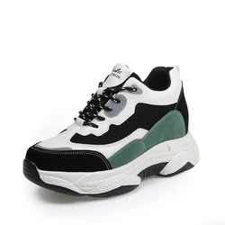 Wholesale women Sport Shoes Breathable Mesh Sneaker Height  Increasing Shoes