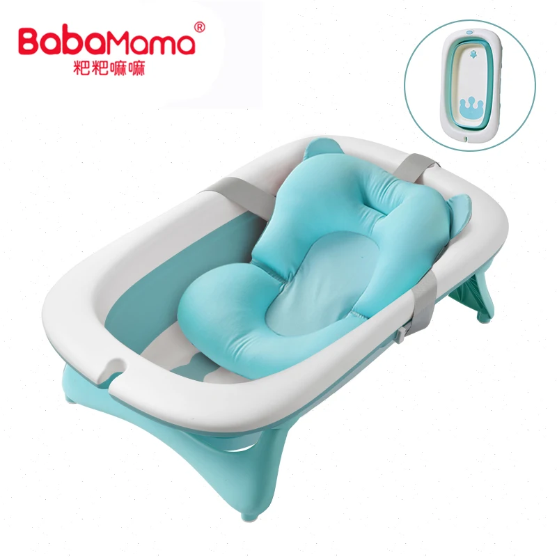 Infant Kids Spa Tubs Non Slip Mat Convenient Easy To Install Baby Foldable Bathtub With Cushion