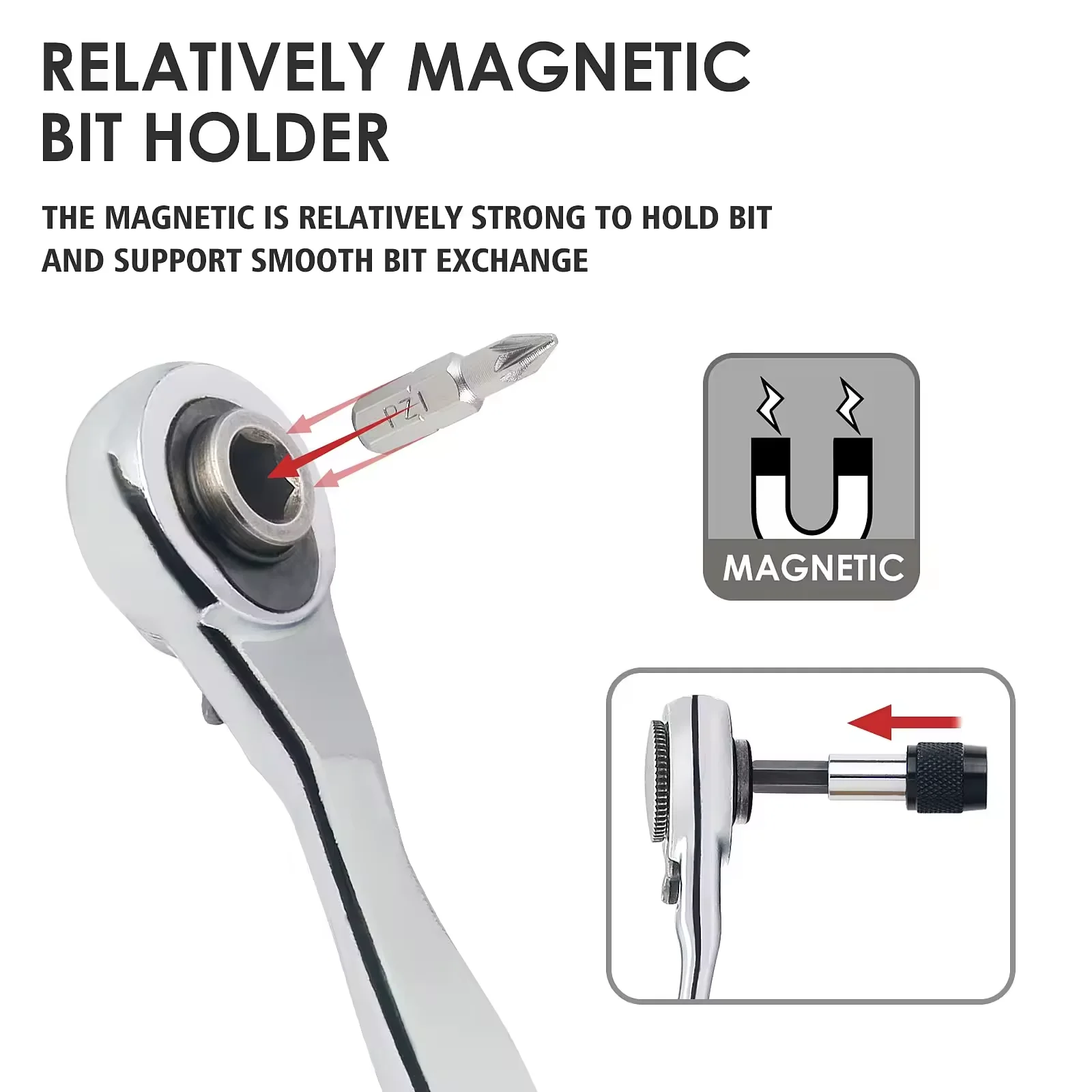 Mini 1/4 Inch Ratchet Set Low Profile Offset Bit Set with 72-Tooth Ratcheting Wrench tool kit
