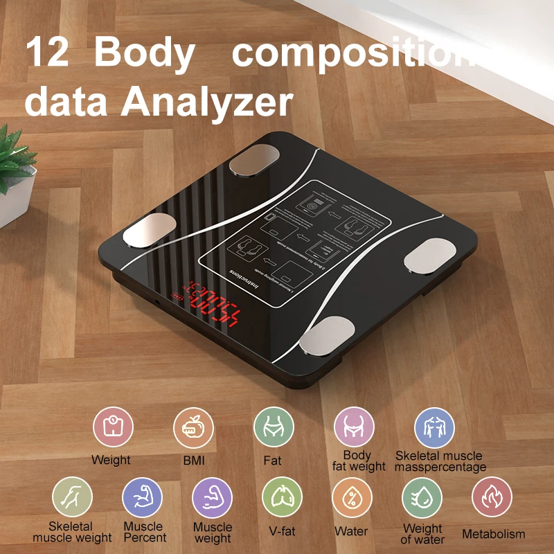 Four Electrode Smart Body Fat Scale Body Composition Weight Scale Digital Blue Tooth Body Fat Scale