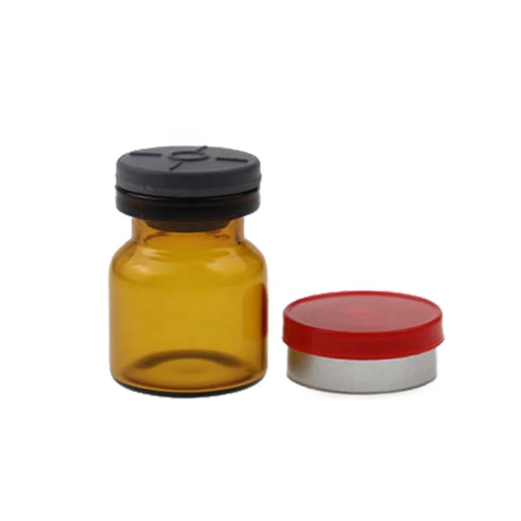 High Quality 3ml clear amber medicine apothecary glass vial bottles with aluminium easy pulling lid
