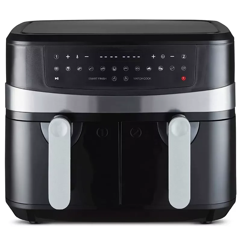 Двумя корзинами 8L аэрофритюрница для приготовления блюд с безмасляный фритюрницы de aire двойной зон цифровой светодиодный дисплей Панель управления воздуха фритюрница двумя решетками