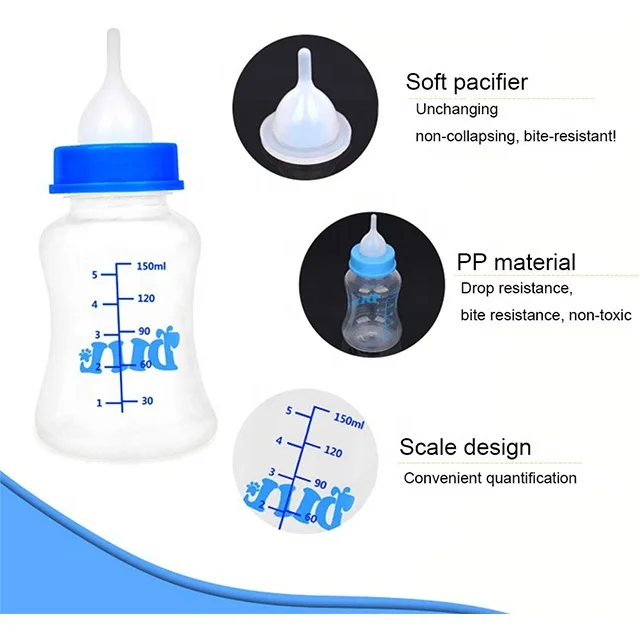 Tiktok Hot Selling 60ml/150ml High Temperature Resistance Pet Feeding Bottle Kit Cat Nipple