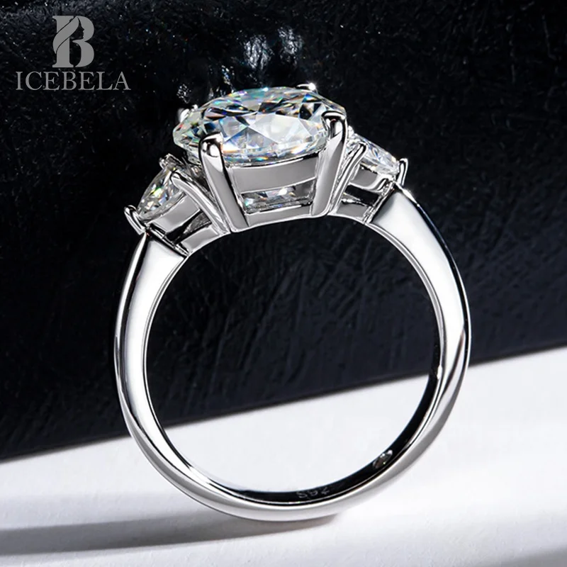 Gra certified Real 4.6CT Big Moissanite Diamond Rings Double Heart Zircon 925 Sterling Silver Engagement jewelry women For Girls