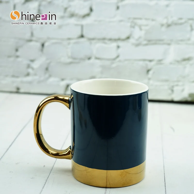 New Golden Edge Ceramic Coffee Cup Chinese Milk Cup Ins Coffee Cup Mugs With Golden Rim