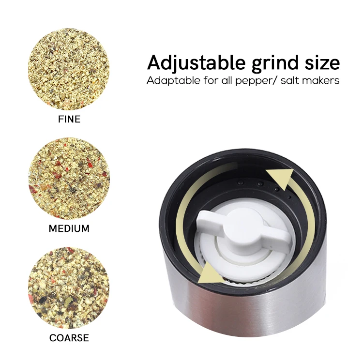 Useful/hot selling stainless steel kitchen refillable pepper and salt grinder set pepper mills