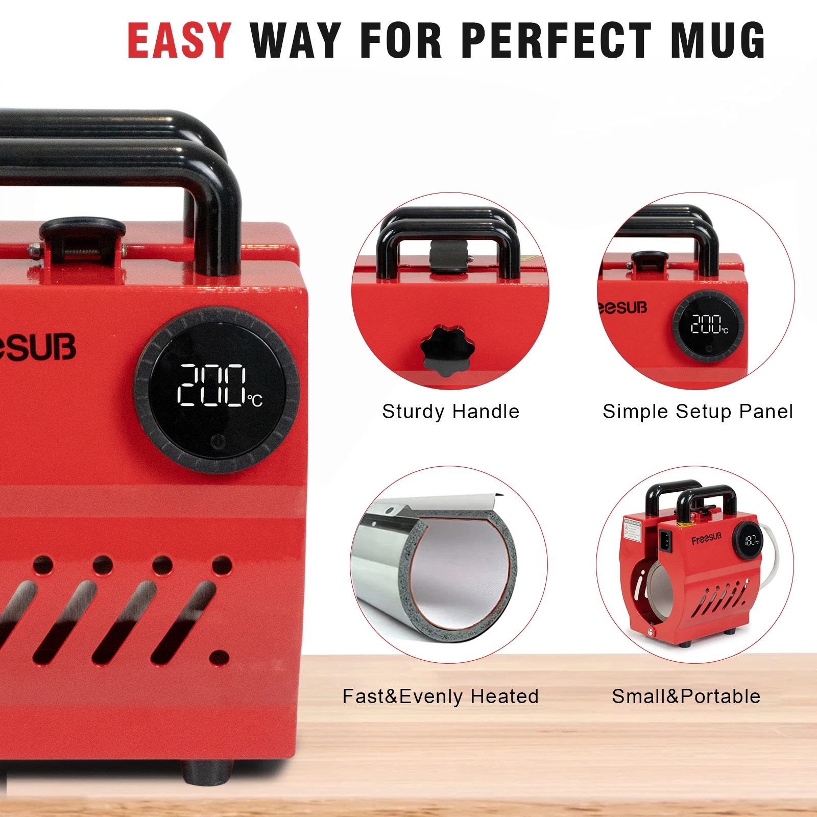 Freesub new arrivals hand mug heat press machines F110