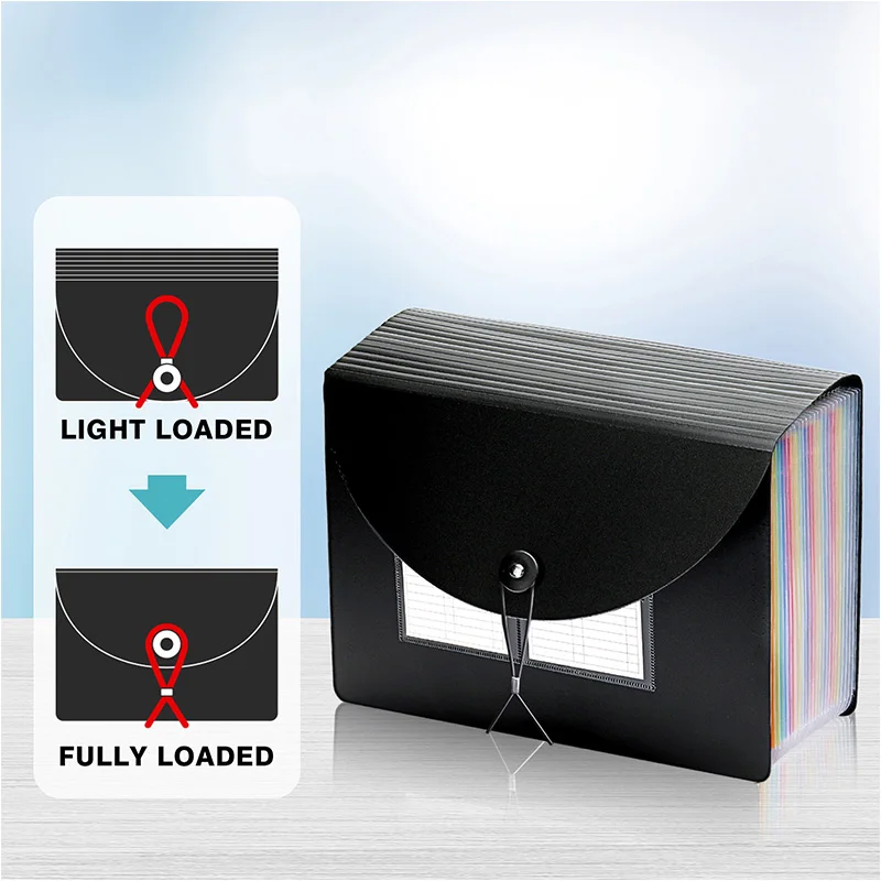 expandable partition file folder custom school pp plastic office accordion document bag organizer 13/24 pockets a4 size