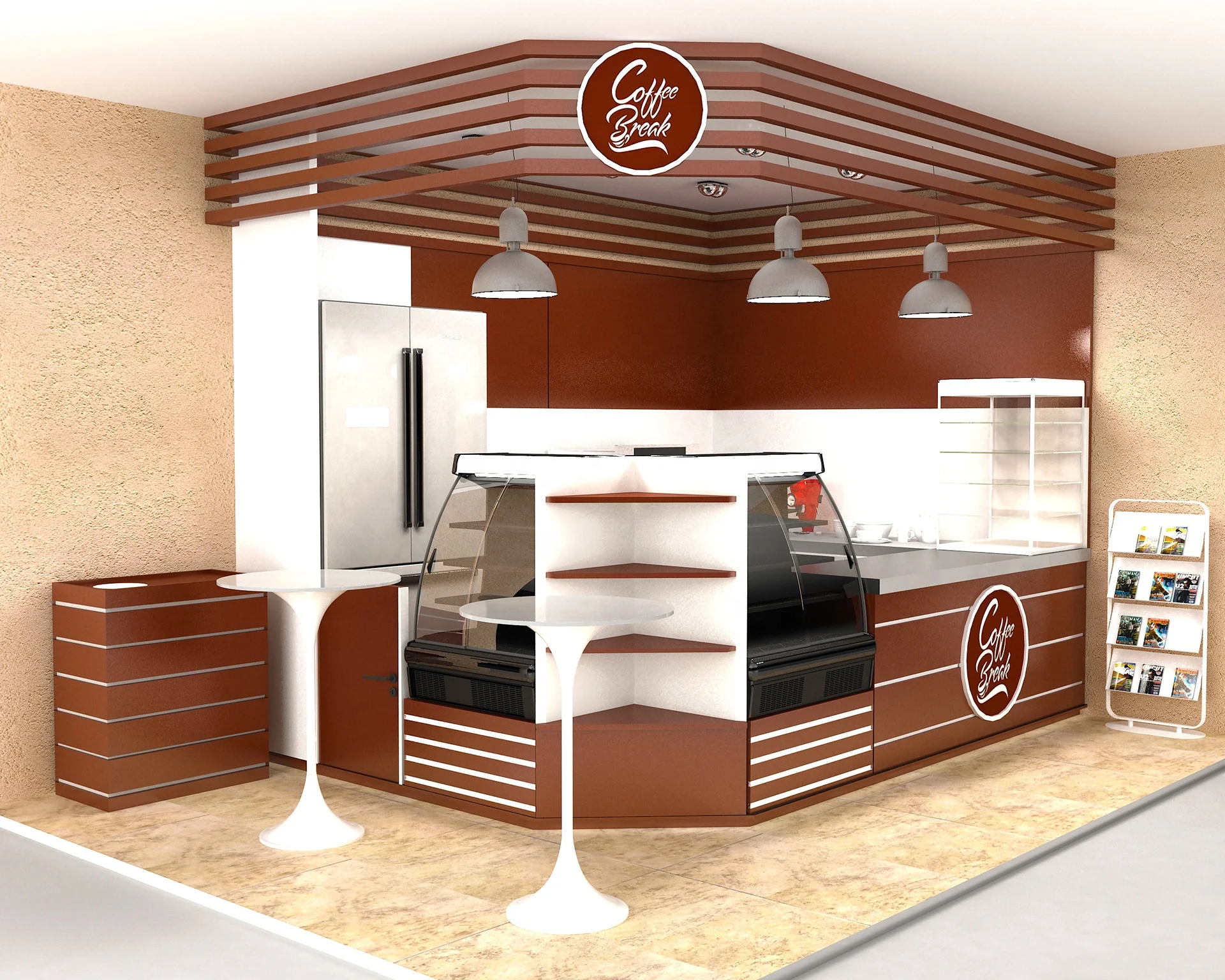 Дизайн стойки для фаст-фуда мебель кофейни витрина макарон киоск еды