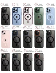 Factory Wholesale Acrylic Magnetic case Shockproof With Wireless Charging For funda Iphone 13 pro max phone case