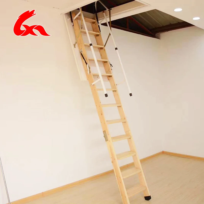 extension attic ladder folding wooden ladder