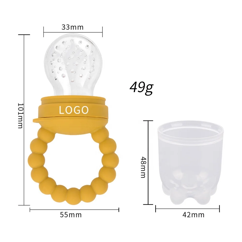 Custom Colorful Bpa Free Baby Silicone Feeding Pacifier Eco-friendly Silicon Fruit Nipple Baby Fresh Fruit Food Pacifier