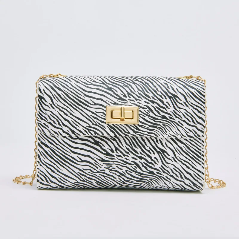 New fashion lock small square handbag shoulder messenger simple chain pattern women crossbodyl bag