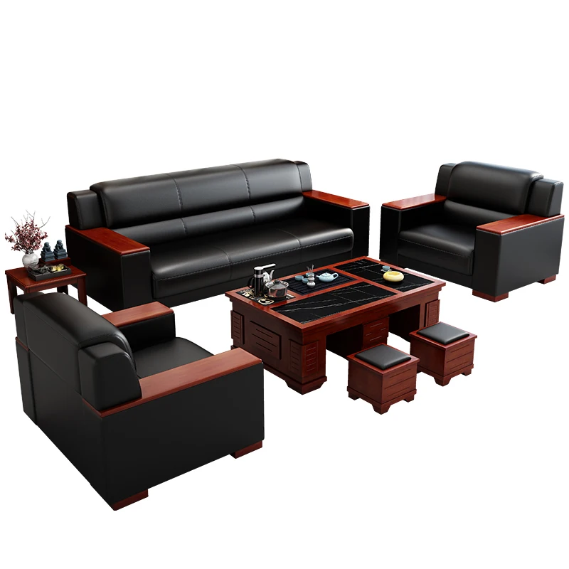 SF-08 escritorio office furniture commercial modern reception sofa office couch leather office sofa set furniture