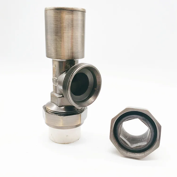 DN15-DN25 presser 1.6Mpa brass chrome Copper plating  Angle manual thermostatic radiator  valve for temperature control 3/4 inch