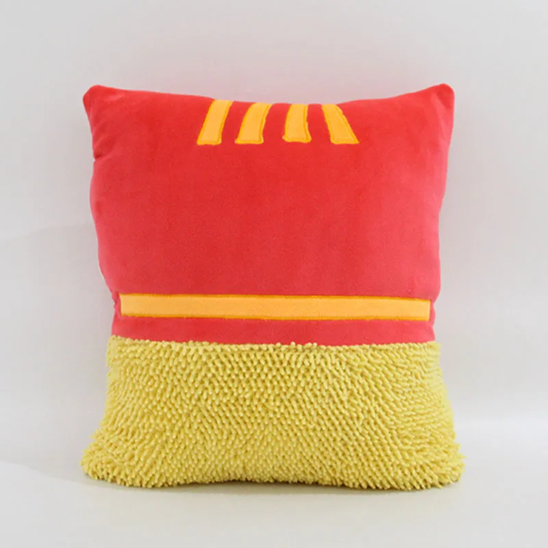 Cartoon Cute Hamburg Combination Plush Throw Pillow Doll French fries Chicken Leg Hot Dog Keychain Pendant Living Room Pillow