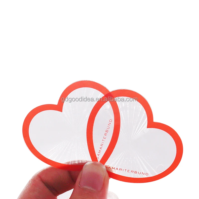 portable reading magnifier heart shape Fresnel ultra-thin PVC magnifying glass factory wholesale