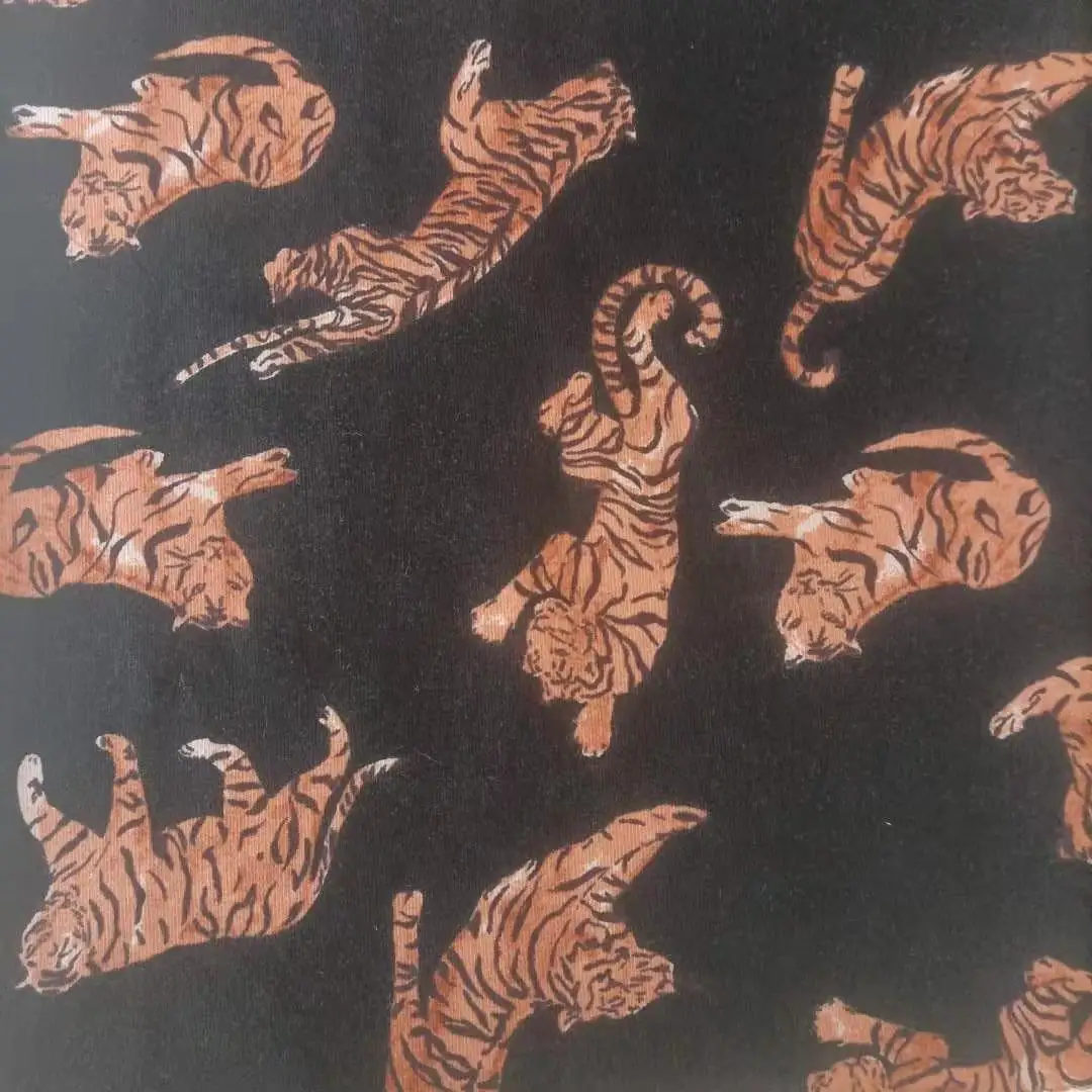 
Leopard printed Cotton Spandex Printed Jersey Fabric 