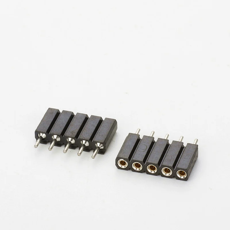 2.54mm female header 5 pin connector 254mm pitch board to board PCB female socket berg strip header machined round vertical
