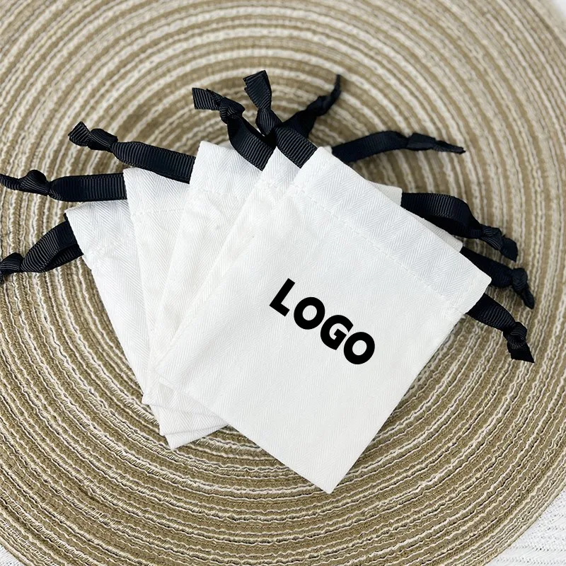 Factory Custom Drawstring Small Gift Jewelry Bag Wholesale Canvas Cotton Drawstring Shoe Bags Cloth Dust Bag