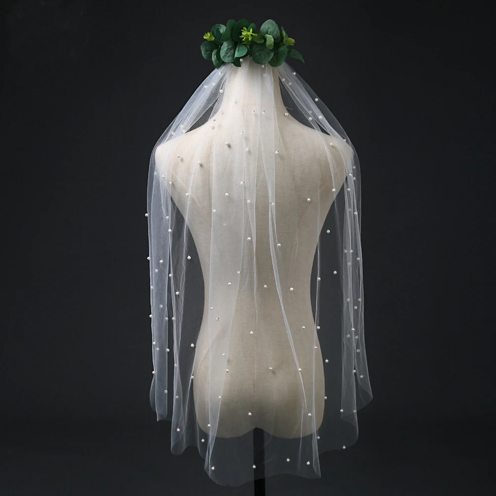 European And American Pearl Veil With Hair Comb Wedding Singles Party Accessories Bridal Veil
