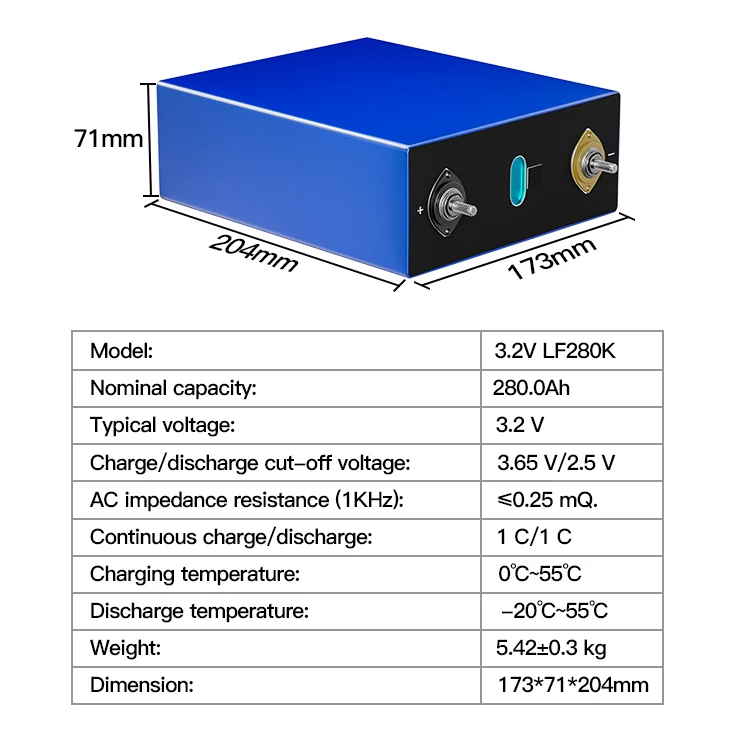 Lifepo4 280Ah DDP Prismatic 6000 Cycles 280 Ah 280K Lf280K Solar Storage Grade A 3.2V 280Ah Lifepo4 Battery Cells
