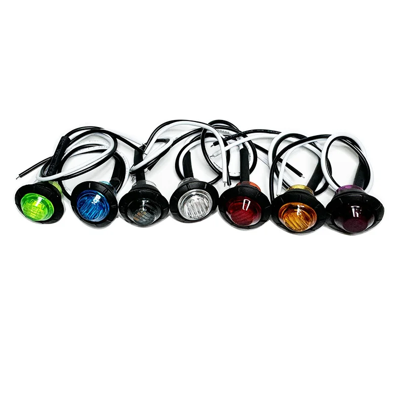 New 3/4' Blue Round LED Front Rear Side LED Marker Lights for Truck Car Van Pickup Boat Macon
