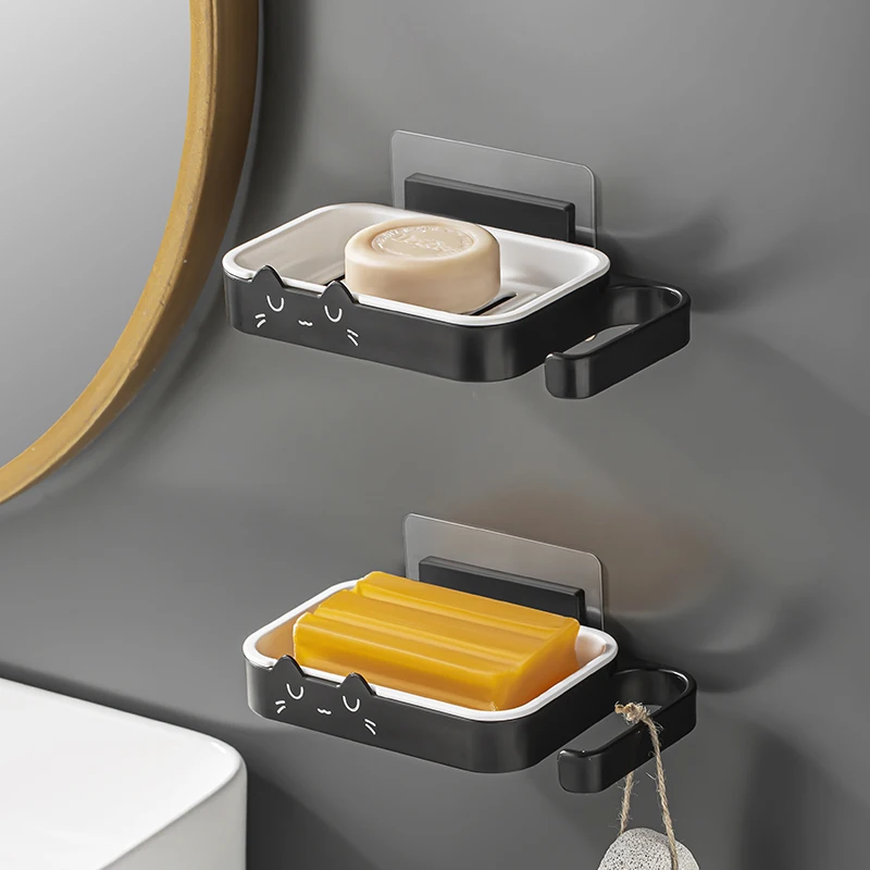 Wall Mounted Soap Dish Saver Sponge Holder with hang hook for shower  Bathroom & Kitchen soap bar