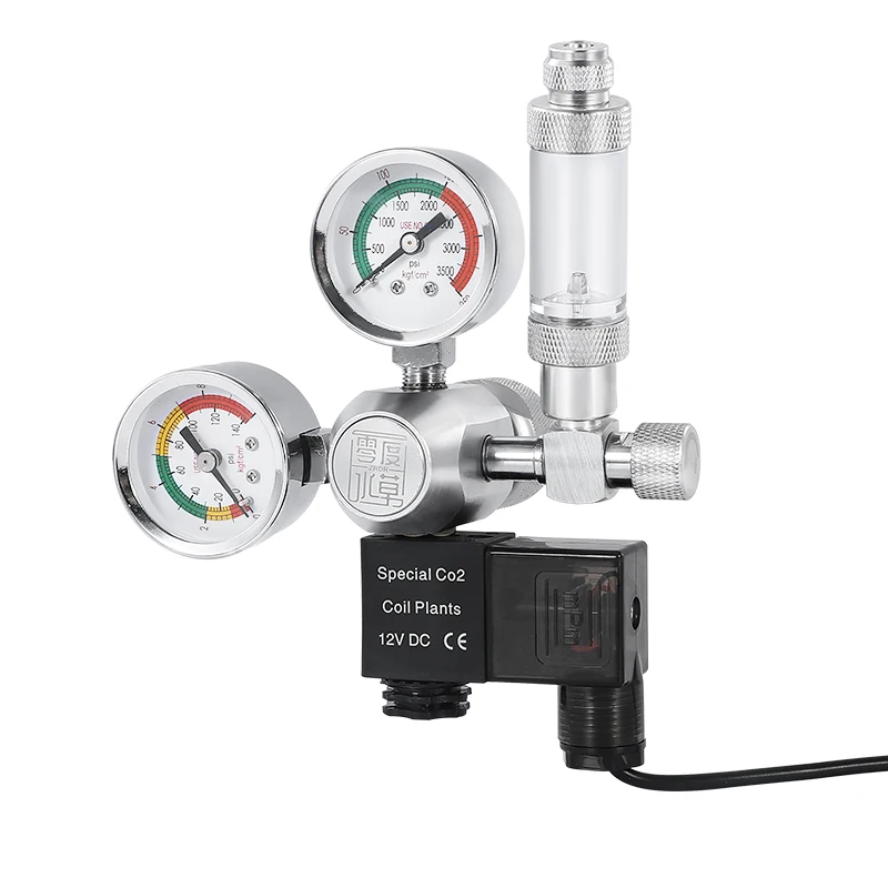 OEM co2 reducing valve aquarium grass tank pressure reducer electromagnetic large double table co2 regulators Aquarium