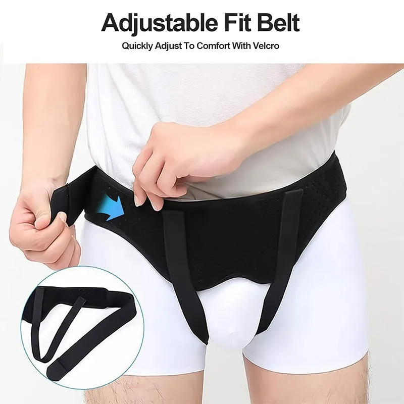 Men medical ostomy groin support truss bi-lateral compression pads inguinal hernia belt