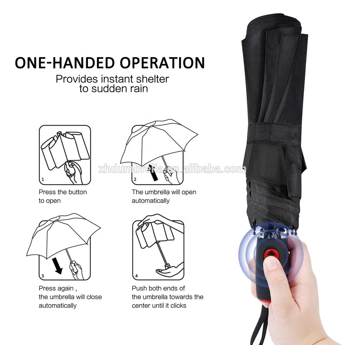 new fashion compact travel 3 fold automatic umbrella for gift umbrella