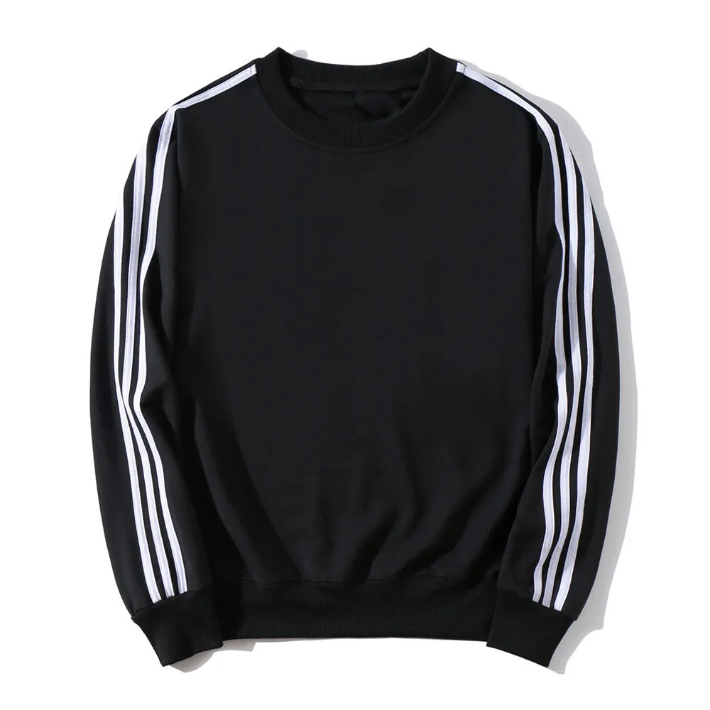 Новый дизайн модная повседневная толстовка с принтом и вышивкой логотипа круглым вырезом черная красная полоса длинным рукавом для мужчин