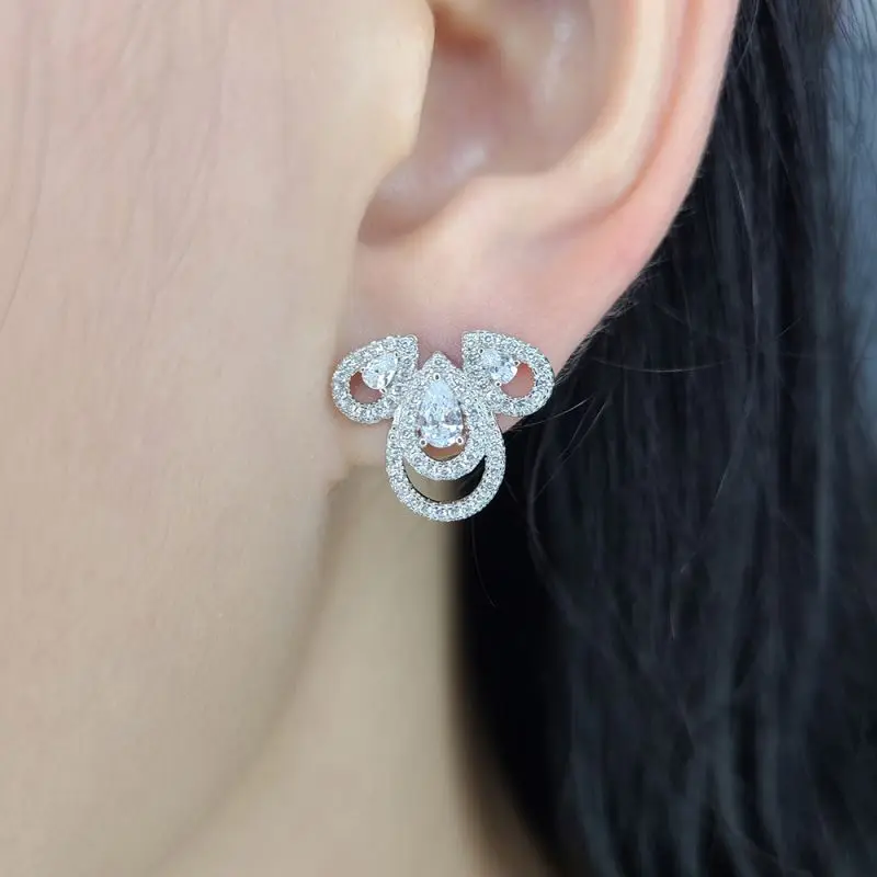 Earings luxury cc sterling silver pearl statement earrings women