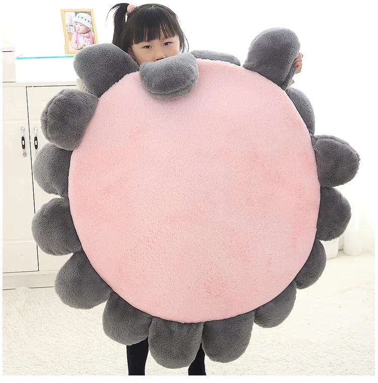 Wholesale soft plush stuffed flower play mat for baby pad plush baby play mat