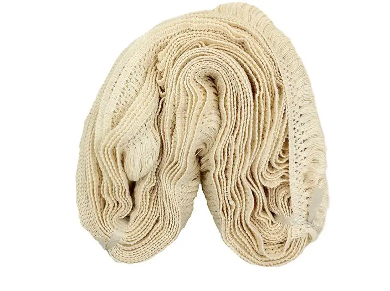 Wholesale 6cm Black White Natural Fabric Knot Polyester Tassel Fringe Lace Trim for Sewing Rug Blanket Curtain