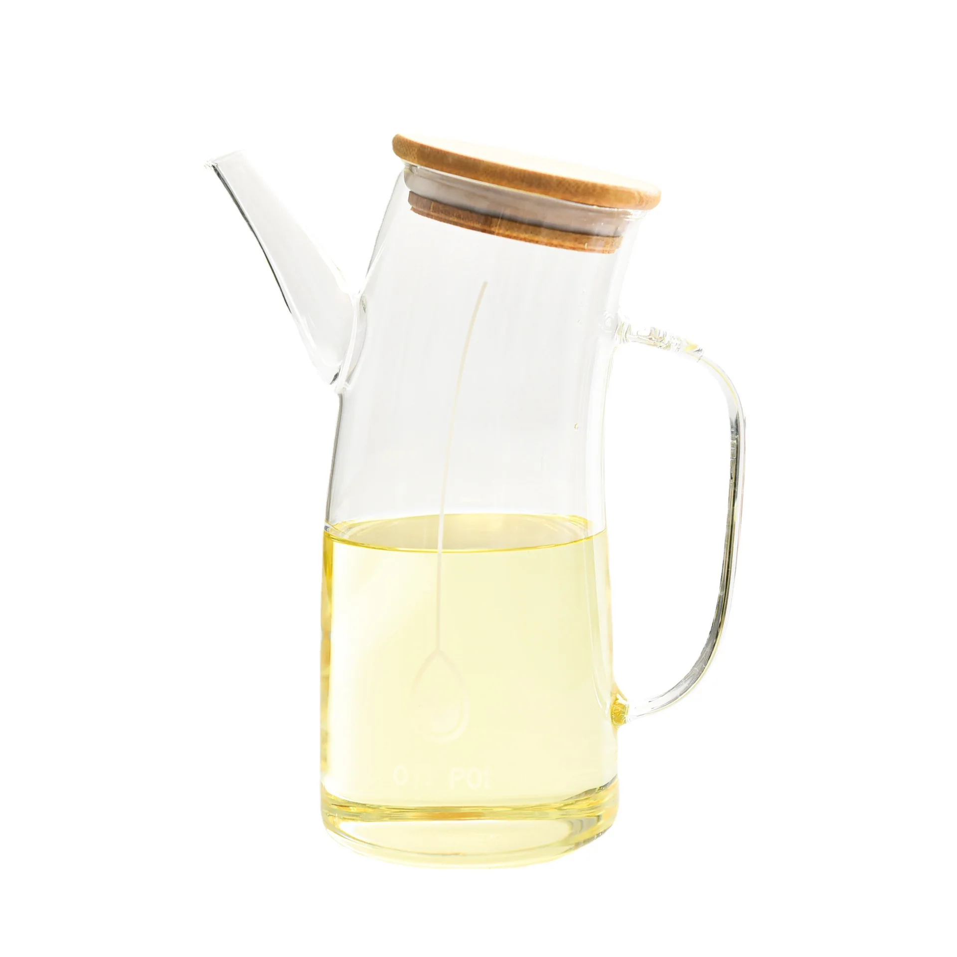 Large Capacity Glass Oil Bottle Oil Tank Soy Vinegar Seasoning Bottle Without Oil Hanging Side Handle for Household Kitchen