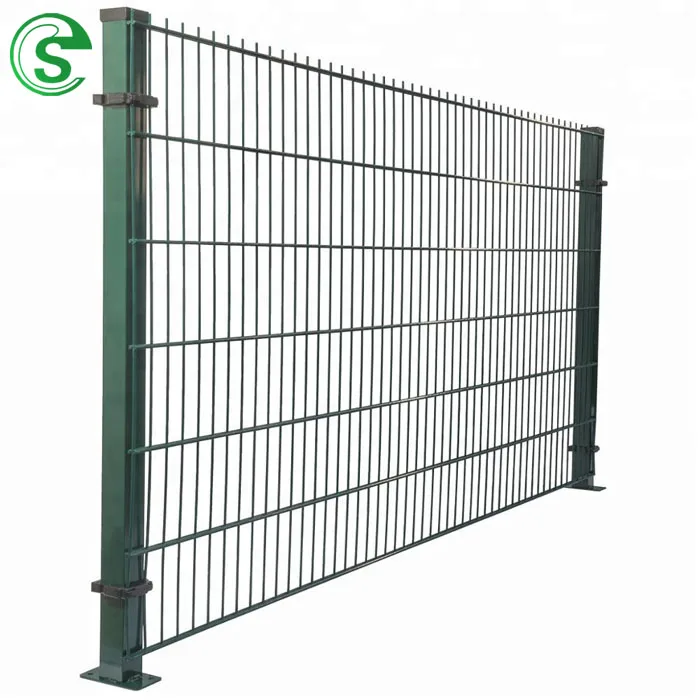 Rigid galvanized steel powder coated garden outdoor farm fecing welded double wire mesh fence