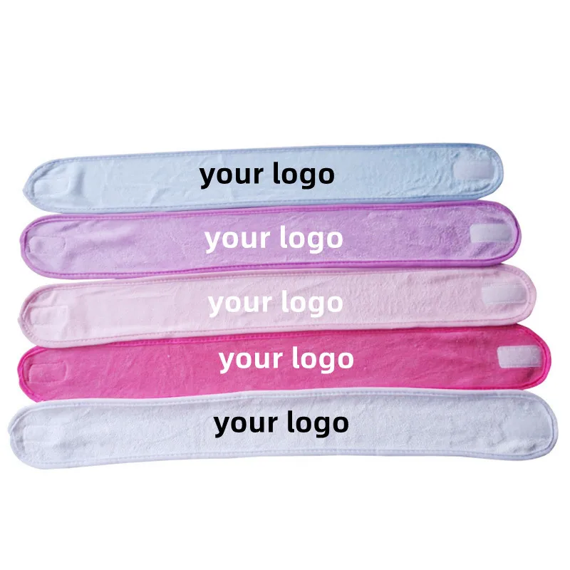 Custom LOGO Terry Cloth Face Wash Spa Sport Head Bands Facial Spa Makeup Hair Accessories Women