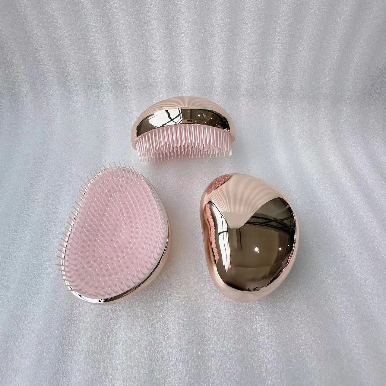 Popular Electroplated Chrome Silver Professional Brush Hair Care Styling Customized Detangling Hair brush