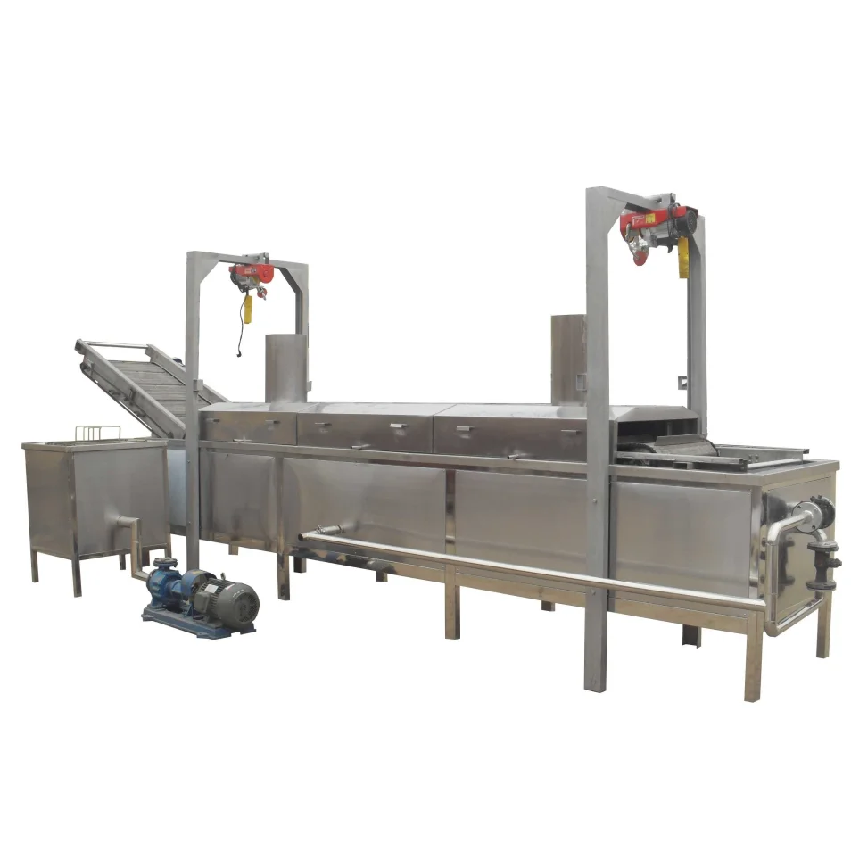 Continous 304 Stainless Steel Gas Potato Banana Chips Onion Oil Fryer Frying Machine with Lifter