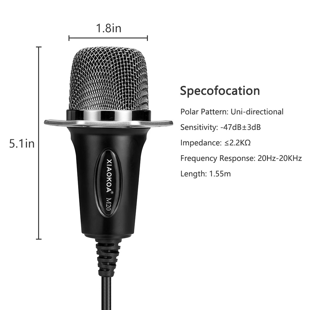 
XIAOKOA USB Microphone Professional for Computer Condenser microphone With Stand for Karaoke Recording Windows MAC PC 