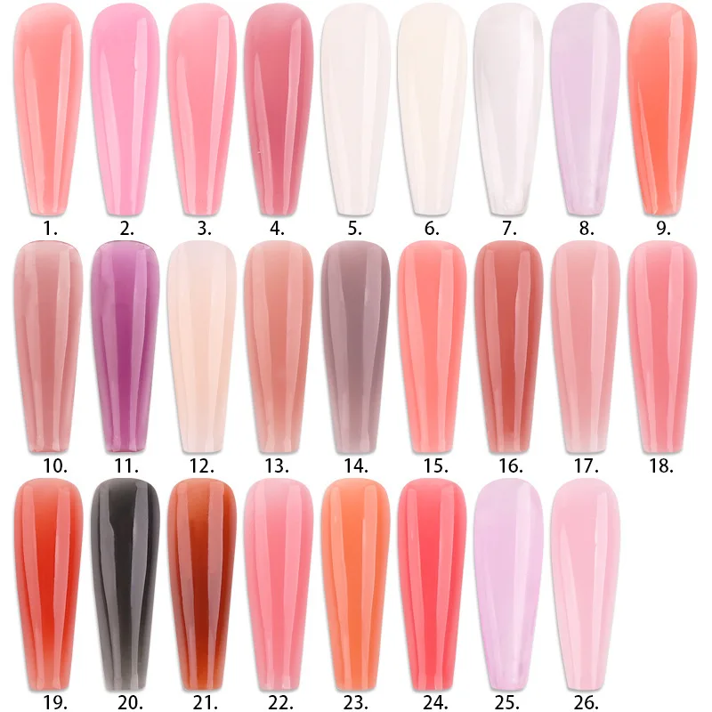 Wholesale 15ml Nail Gels Nail Crystal Acrylic Quick Building/Extension Gel Glitter Soak-Off Glue 22 Colors Nail Art Acrylic Gels
