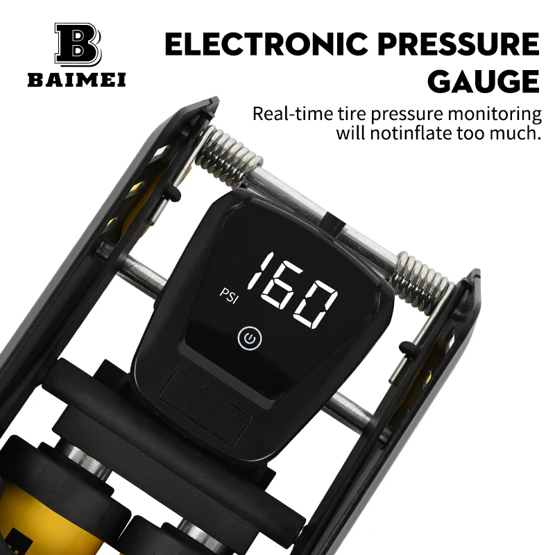 BM Foot on high-pressure dual cylinder inflator household pedal inflator pump foot air pumb for car and bike