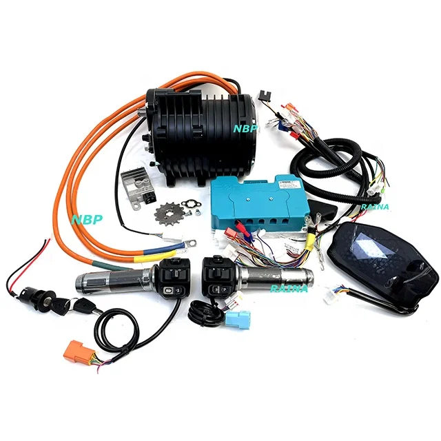 QS138 Mid drive motor 72V3000W 70H 138-C Mid motor 428 gear for motorcycle with fardriver controller harness wiring for scooter