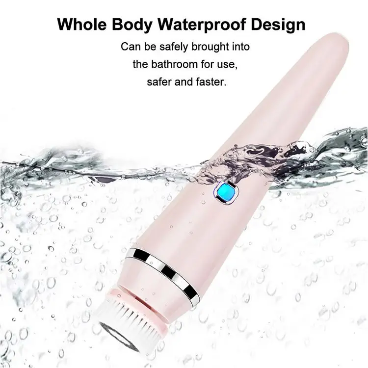 High Frequency Rechargeable  Deep Cleansing Vibrating Skin Care Set Sonic Facial Cleanser Electric Silicone Face Cleaning Brush