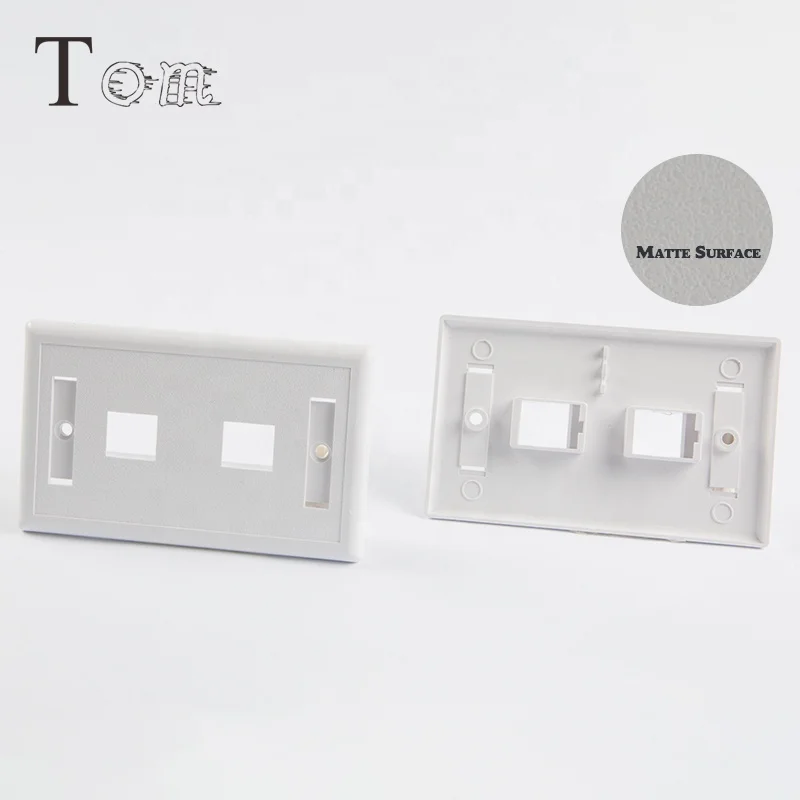TOM-FP-US-07 70*115mm telecom communication USA type ABS materials rj45 network faceplate/face plate with 6 port