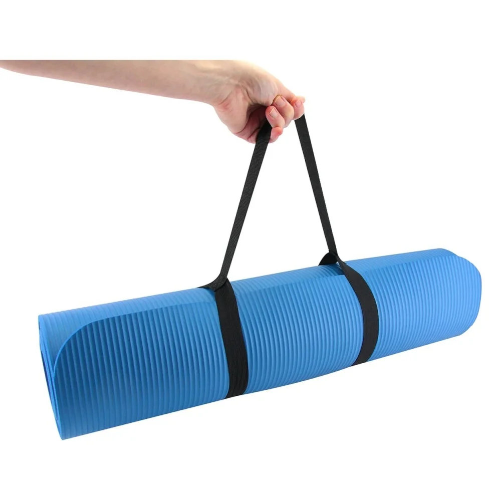 Custom printed Outdoor fitness tpe 173cm blue black nbr yoga mat wholesale
