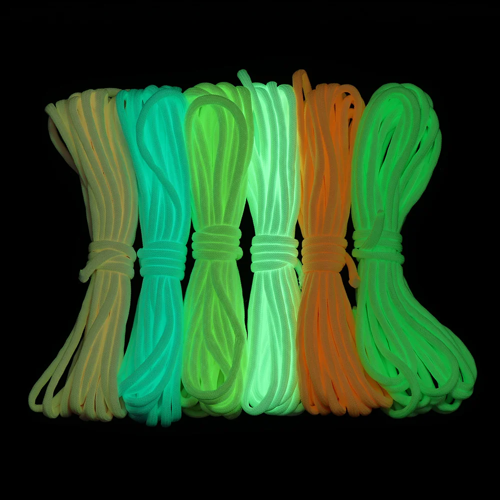 Wholesale survival parachute cord military with fishing line 550 luminous survival para cord