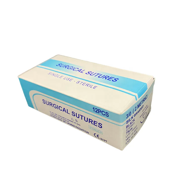 CE ISO approved nylon polylactic acid sterilised surgical needled suture with needle