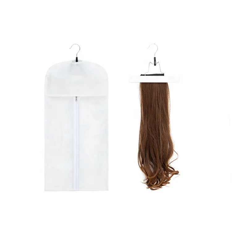 No Moq Factory Wholesale Non Woven Wig Packaging Bags Wig Storage Bag with Hanger